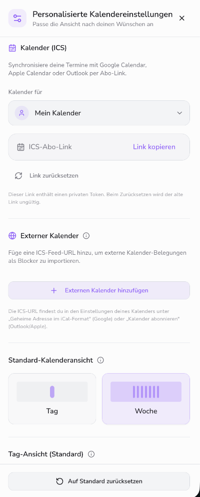 Kalender-Anbindung (ICS)